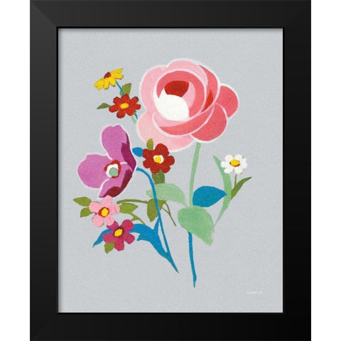 Alpine Bouquet I Gray Black Modern Wood Framed Art Print by Nai, Danhui