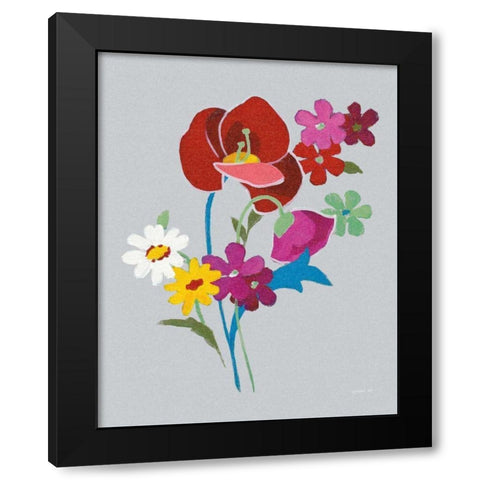 Alpine Bouquet II Gray Black Modern Wood Framed Art Print with Double Matting by Nai, Danhui