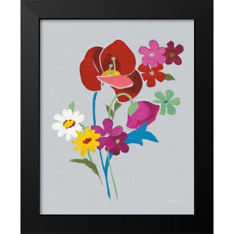 Alpine Bouquet II Gray Black Modern Wood Framed Art Print by Nai, Danhui