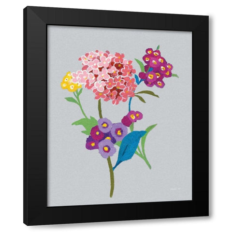 Alpine Bouquet III Gray Black Modern Wood Framed Art Print with Double Matting by Nai, Danhui