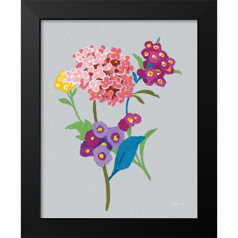 Alpine Bouquet III Gray Black Modern Wood Framed Art Print by Nai, Danhui