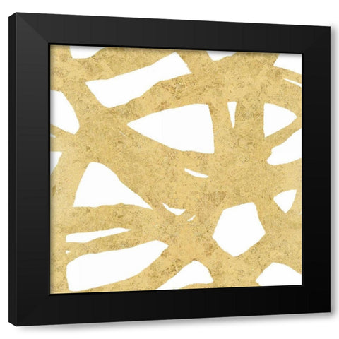 Endless Circles Front Gold III Black Modern Wood Framed Art Print by Wild Apple Portfolio