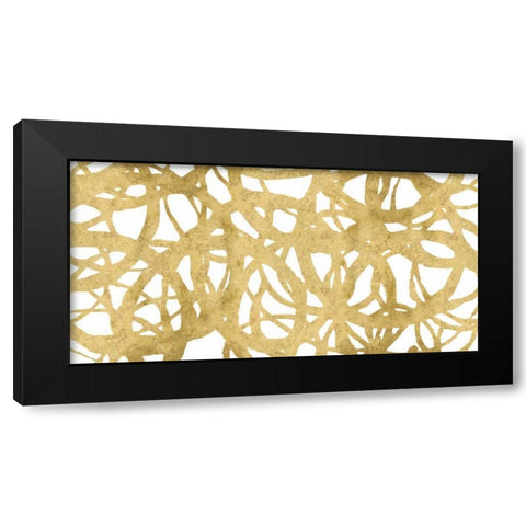 Endless Circles Front Gold IV Black Modern Wood Framed Art Print by Wild Apple Portfolio