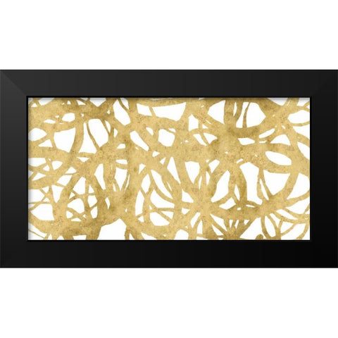 Endless Circles Front Gold IV Black Modern Wood Framed Art Print by Wild Apple Portfolio