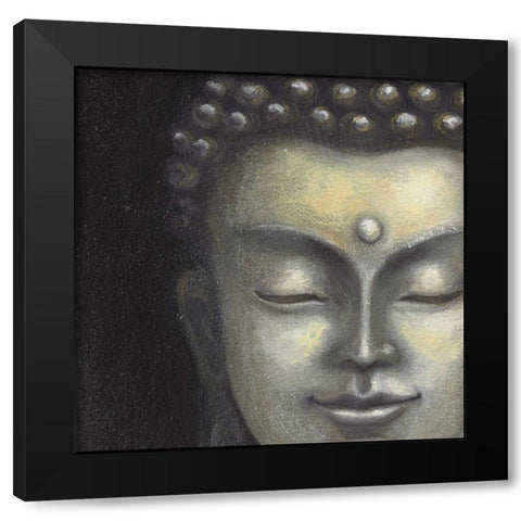 Serene Buddha I Crop Black Modern Wood Framed Art Print with Double Matting by McBride, Naomi
