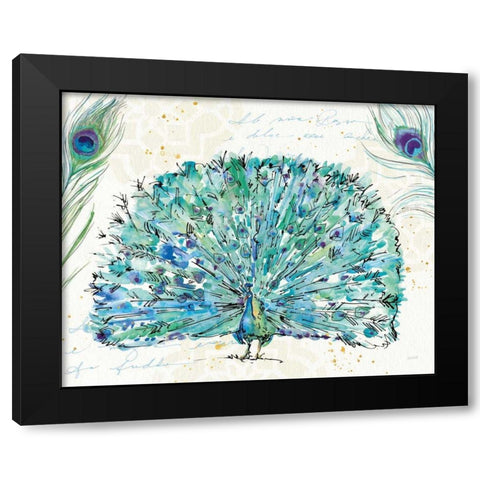 Peacock Garden IX Purple Black Modern Wood Framed Art Print with Double Matting by Tavoletti, Anne