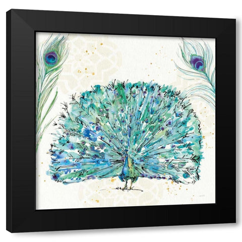 Peacock Garden IX Purple Square no Words Black Modern Wood Framed Art Print with Double Matting by Tavoletti, Anne