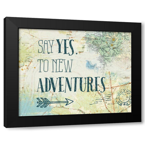 Map Sentiments II v2 Black Modern Wood Framed Art Print by Pertiet, Katie