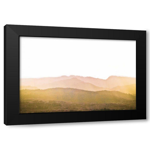 A Watercolor Wash of Light Crop Mustard and Blush Black Modern Wood Framed Art Print by Bevan, Keri