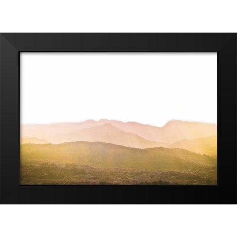 A Watercolor Wash of Light Crop Mustard and Blush Black Modern Wood Framed Art Print by Bevan, Keri