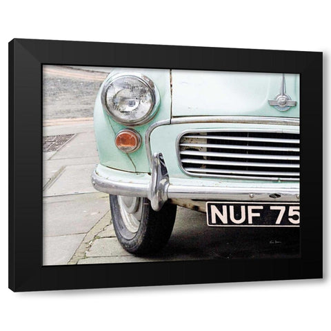 London Traveller Mint and Blush Black Modern Wood Framed Art Print by Bevan, Keri