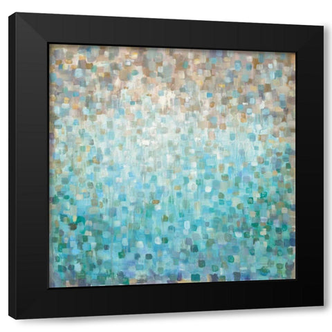 Blocked Abstract Black Modern Wood Framed Art Print with Double Matting by Nai, Danhui