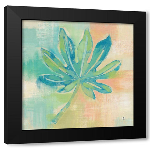 Beach Cove Leaves IV Black Modern Wood Framed Art Print by Studio Mousseau