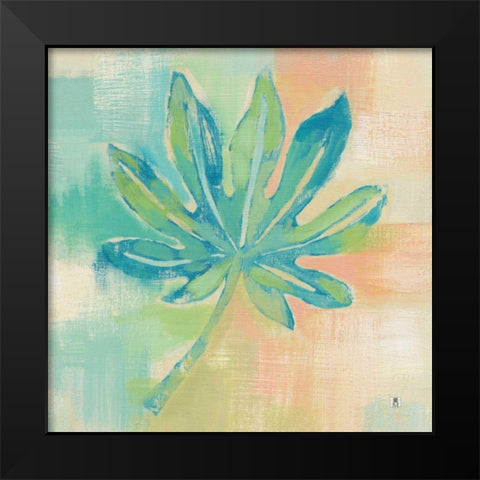 Beach Cove Leaves IV Black Modern Wood Framed Art Print by Studio Mousseau