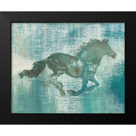 Mustang Study Black Modern Wood Framed Art Print by Studio Mousseau