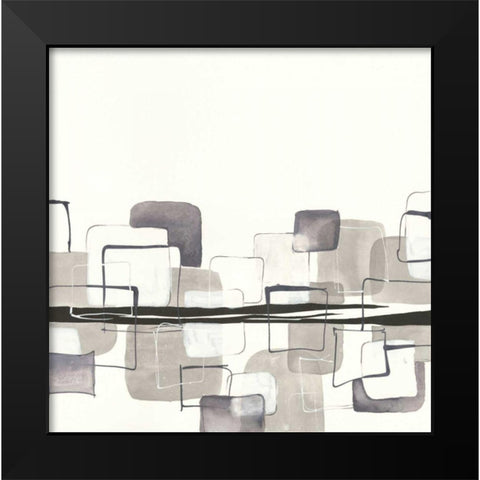 Placid Boxes I Black Modern Wood Framed Art Print by Paschke, Chris