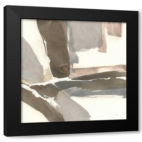 White and Placid II Black Modern Wood Framed Art Print with Double Matting by Paschke, Chris