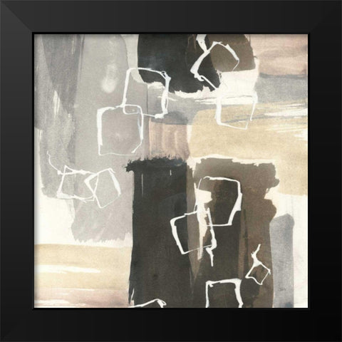 Dancing Squares I Black Modern Wood Framed Art Print by Paschke, Chris