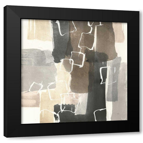 Dancing Squares II Black Modern Wood Framed Art Print with Double Matting by Paschke, Chris