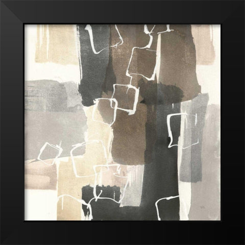 Dancing Squares II Black Modern Wood Framed Art Print by Paschke, Chris
