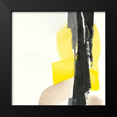 Black and Yellow I Black Modern Wood Framed Art Print by Paschke, Chris