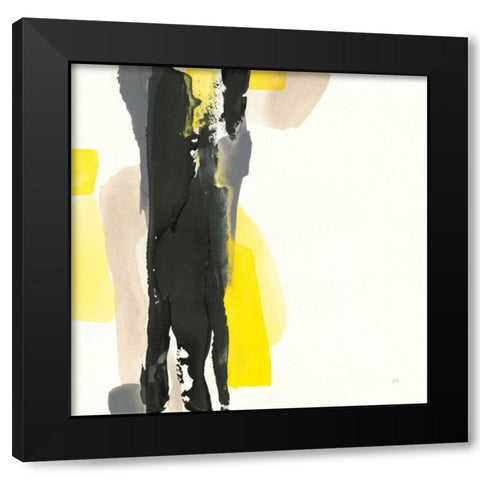 Black and Yellow II Black Modern Wood Framed Art Print with Double Matting by Paschke, Chris