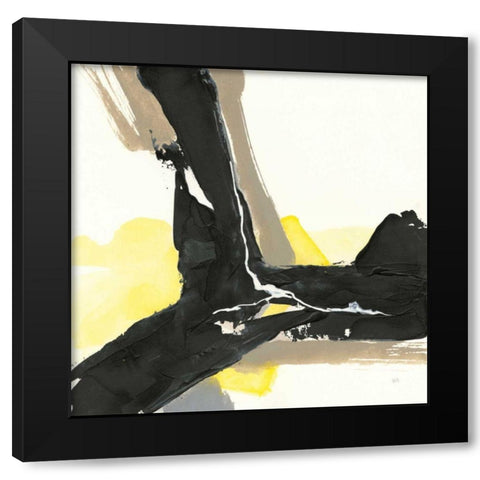 Black and Yellow III Black Modern Wood Framed Art Print with Double Matting by Paschke, Chris