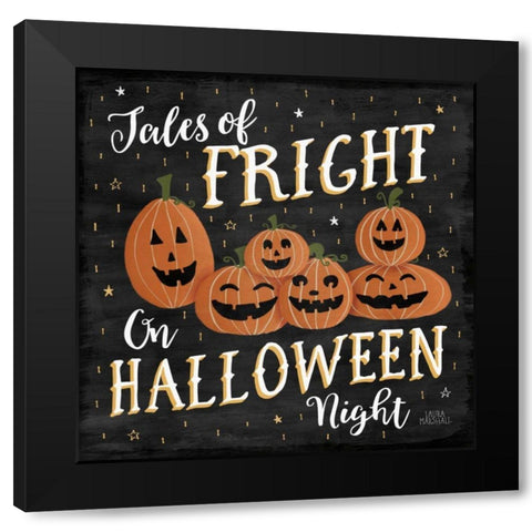 Haunted Halloween VII Black Modern Wood Framed Art Print by Marshall, Laura