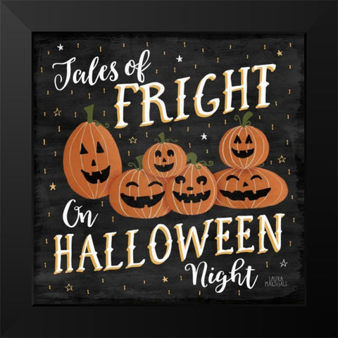 Haunted Halloween VII Black Modern Wood Framed Art Print by Marshall, Laura