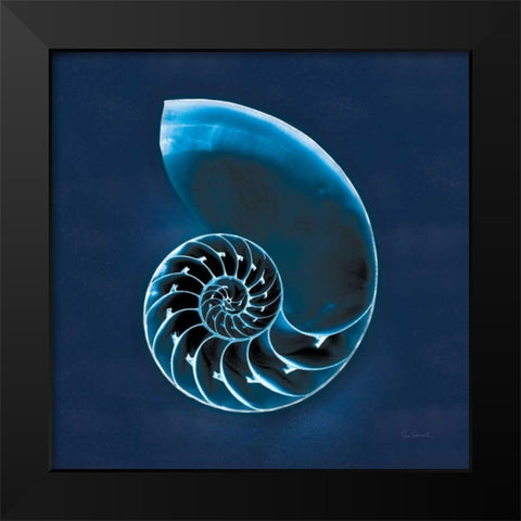 Cyanotype Sea II Black Modern Wood Framed Art Print by Schlabach, Sue