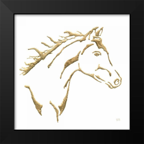 Gilded Filly on White Black Modern Wood Framed Art Print by Paschke, Chris