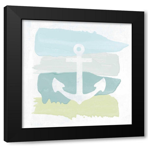 Seaside Swatch Anchor Black Modern Wood Framed Art Print by Hershey, Moira