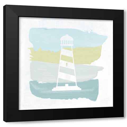 Seaside Swatch Lighthouse Black Modern Wood Framed Art Print by Hershey, Moira