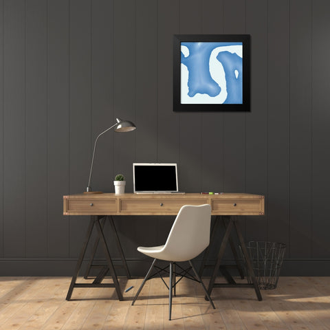 Batik Blue I Black Modern Wood Framed Art Print by Rhue, Piper