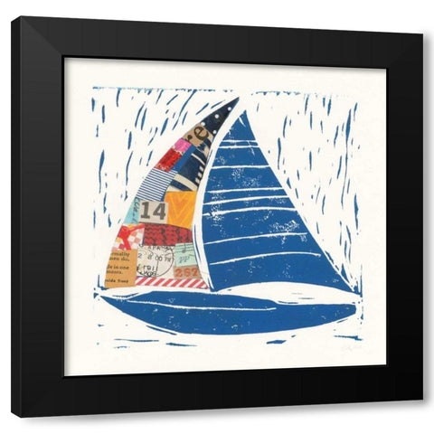 Nautical Collage IV Black Modern Wood Framed Art Print by Prahl, Courtney