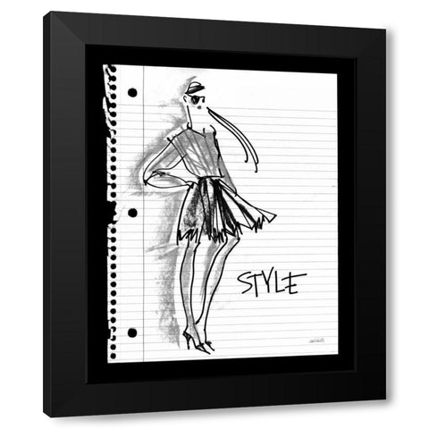 Doodle Style Black Modern Wood Framed Art Print with Double Matting by Tavoletti, Anne