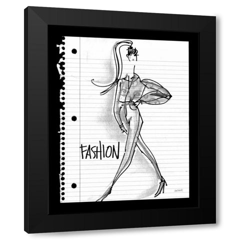 Doodle Fashion Black Modern Wood Framed Art Print by Tavoletti, Anne