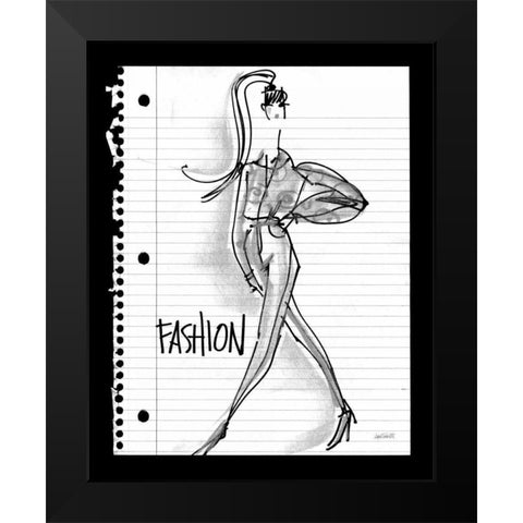 Doodle Fashion Black Modern Wood Framed Art Print by Tavoletti, Anne