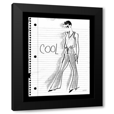 Doodle Cool Black Modern Wood Framed Art Print with Double Matting by Tavoletti, Anne