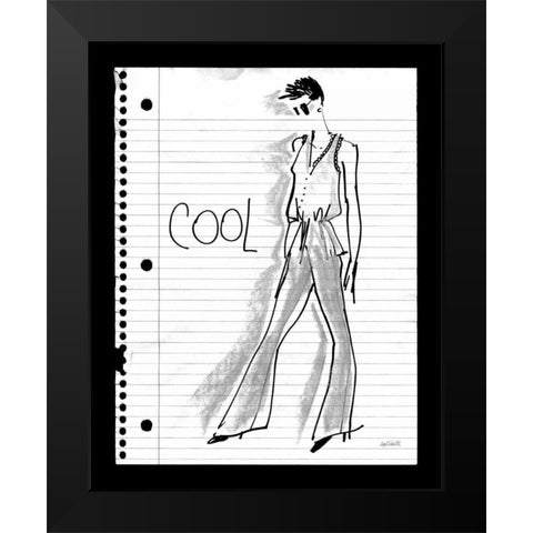 Doodle Cool Black Modern Wood Framed Art Print by Tavoletti, Anne
