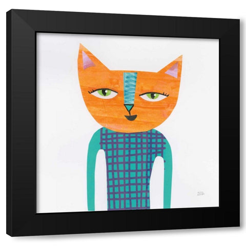 Cool Cats II Black Modern Wood Framed Art Print by Averinos, Melissa