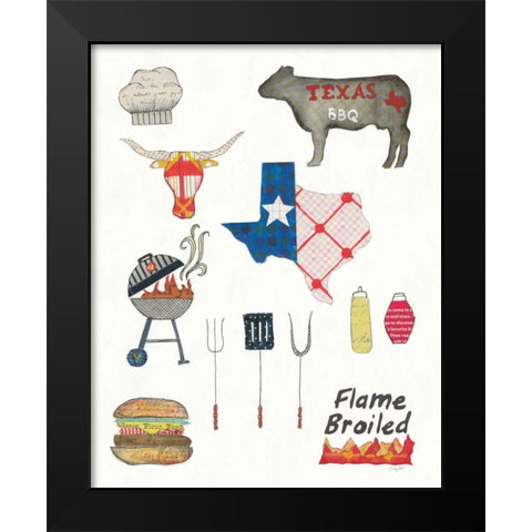 Summer Grilling II Black Modern Wood Framed Art Print by Prahl, Courtney