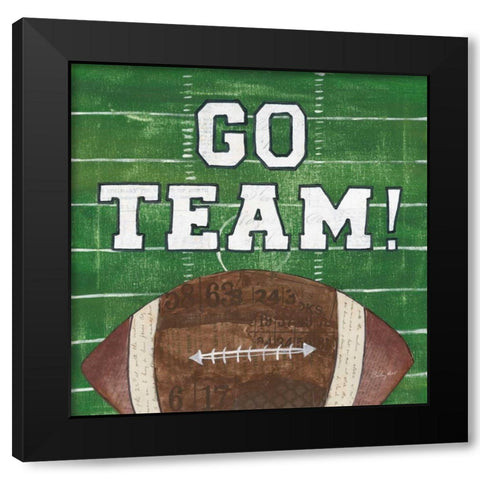 On the Field I Go Team Black Modern Wood Framed Art Print by Prahl, Courtney