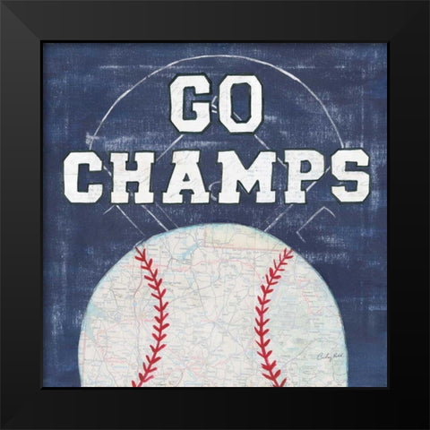 On the Field III Go Champs Black Modern Wood Framed Art Print by Prahl, Courtney