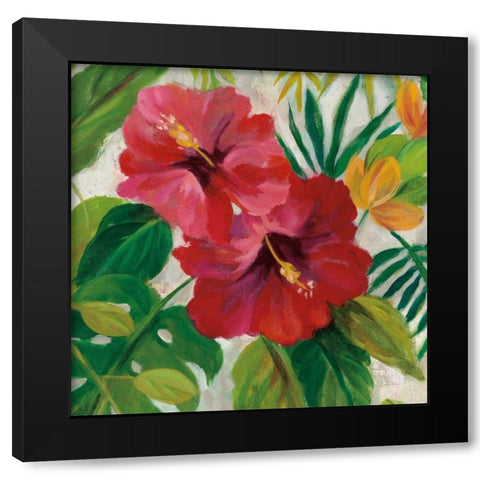 Tropical Jewels I v2 Crop Black Modern Wood Framed Art Print by Vassileva, Silvia