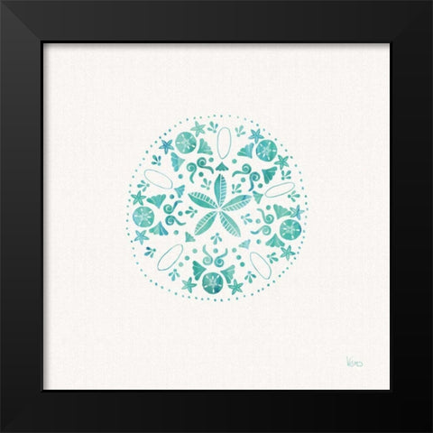 Sea Charms II Teal no Words Black Modern Wood Framed Art Print by Charron, Veronique