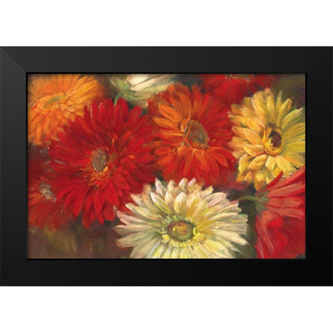 Gerberas Black Modern Wood Framed Art Print by Rowan, Carol