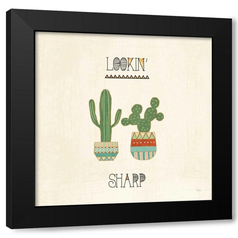 Southwest Geo IX Black Modern Wood Framed Art Print with Double Matting by Charron, Veronique