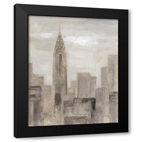 City Blocks I Greige Black Modern Wood Framed Art Print with Double Matting by Vassileva, Silvia