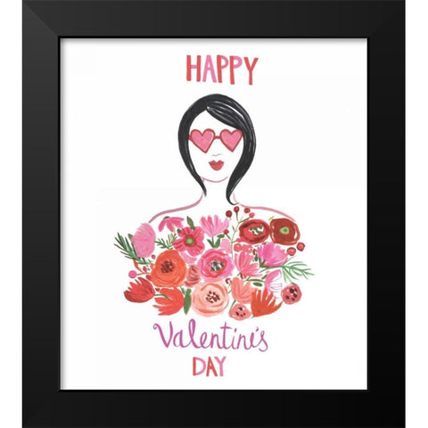 Valentine Chic I Black Modern Wood Framed Art Print by Zaman, Farida